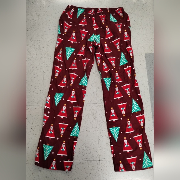 Old Navy Red Santa Tree Printed Flannel loungewear Pajama Bottoms Women small - Picture 3 of 7